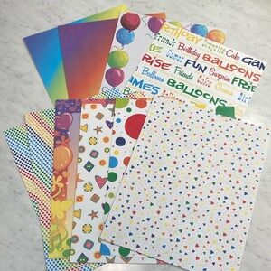 Rainbow Scrapbooking Paper 10 Sheets